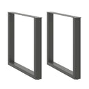 spisebordsben U-formet 2 stk. antracit 90x(72-73) cm stål