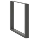 spisebordsben U-formet 2 stk. antracit 90x(72-73) cm stål