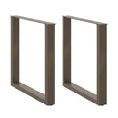 spisebordsben U-formet 2 stk. naturstål 90 x (72-73) cm stål