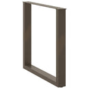 spisebordsben U-formet 2 stk. naturstål 90 x (72-73) cm stål