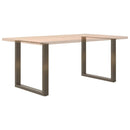 spisebordsben U-formet 2 stk. naturstål 90 x (72-73) cm stål