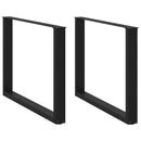 spisebordsben U-formet 2 stk. sort 100x(72-73) cm stål