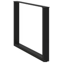 spisebordsben U-formet 2 stk. sort 100x(72-73) cm stål