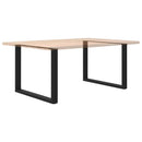 spisebordsben U-formet 2 stk. sort 100x(72-73) cm stål