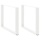 spisebordsben U-formet 2 stk. hvid 100x(72-73) cm stål