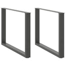 spisebordsben U-formet 2 stk. antracit 100x(72-73) cm stål