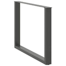 spisebordsben U-formet 2 stk. antracit 100x(72-73) cm stål