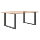 spisebordsben U-formet 2 stk. antracit 100x(72-73) cm stål