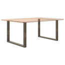 spisebordsben U-formet 2 stk. naturstål 100x(72-73) cm stål