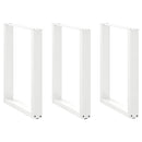 spisebordsben U-formet 3 stk. hvid 70 x (72-73) cm stål