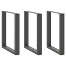 spisebordsben U-formet 3 stk. antracit 70 x (72-73) cm stål