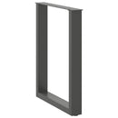 spisebordsben U-formet 3 stk. antracit 70 x (72-73) cm stål