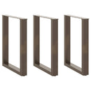spisebordsben U-formet 3 stk. naturstål 70 x (72-73) cm stål