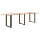 spisebordsben U-formet 3 stk. naturstål 70 x (72-73) cm stål