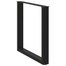 spisebordsben U-formet 3 stk. sort 80 x (72-73) cm stål