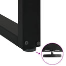 spisebordsben U-formet 3 stk. sort 80 x (72-73) cm stål