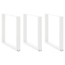 spisebordsben U-formet 3 stk. hvid 80x(72-73) cm stål
