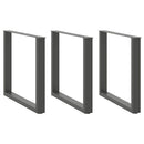 spisebordsben U-formet 3 stk. antracit 80x(72-73) cm stål