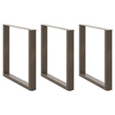 spisebordsben U-formet 3 stk. naturstål 80x(72-73) cm stål