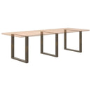 spisebordsben U-formet 3 stk. naturstål 80x(72-73) cm stål