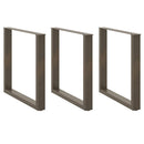 spisebordsben U-formet 3 stk. naturstål 90x(72-73) cm stål