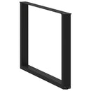 spisebordsben U-formet 3 Stk. sort 100x(72-73) cm stål