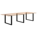 spisebordsben U-formet 3 Stk. sort 100x(72-73) cm stål