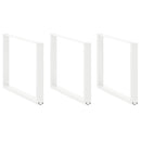 spisebordsben U-formet 3 Stk. hvid 100x(72-73) cm stål