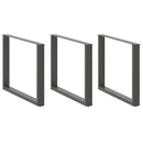 spisebordsben U-formet 3 Stk. antracit 100x(72-73) cm stål