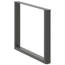 spisebordsben U-formet 3 Stk. antracit 100x(72-73) cm stål