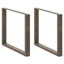 spisebordsben U-formet 3 stk. naturstål 100x(72-73) cm stål