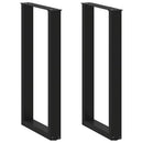 barbordsben U-formet 2 stk. sort 40x(90-91) cm stål