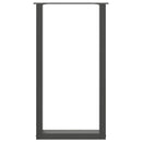 barbordsben U-formet 2 stk. antracit 40x(90-91) cm stål