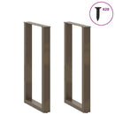 barbordsben U-formet 2 stk. naturstål 40x(90-91) cm stål