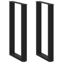 barbordsben U-formet 2 stk. sort 50x(90-91) cm stål