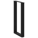 barbordsben U-formet 2 stk. sort 50x(90-91) cm stål