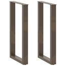 barbordsben U-formet 2 stk. naturstål 50x(90-91) cm stål