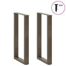 barbordsben U-formet 2 stk. naturstål 50x(90-91) cm stål