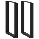 barbordsben U-formet 2 stk. sort 60x(90-91) cm stål