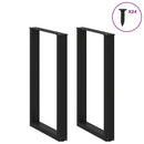 barbordsben U-formet 2 stk. sort 60x(90-91) cm stål