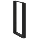 barbordsben U-formet 2 stk. sort 60x(90-91) cm stål