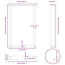 barbordsben U-formet 2 stk. sort 60x(90-91) cm stål