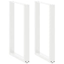 barbordsben U-formet 2 stk. hvid 60x(90-91) cm stål