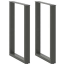 barbordsben U-formet 2 stk. antracit 60x(90-91) cm stål
