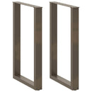 barbordsben U-formet 2 stk. naturstål 60x(90-91) cm stål
