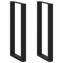 barbordsben U-formet 2 stk. sort 40x(100-101) cm stål