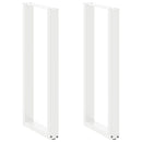 barbordsben U-formet 2 stk. hvid 40x(100-101) cm stål