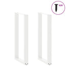 barbordsben U-formet 2 stk. hvid 40x(100-101) cm stål
