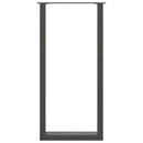barbordsben U-formet 2 stk. antracit 40x(100-101) cm stål