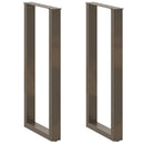 barbordsben U-formet 2 stk. naturstål 40x(100-101) cm stål